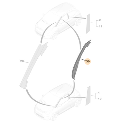 Genuine Left "A" Pillar Adhesive Strip - Citroen C1 | B000884880