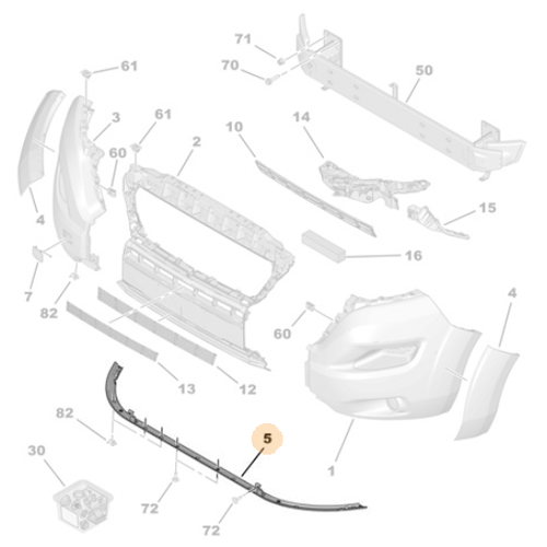 Genuine Front Bumper Reinforcement Bracket - Citroen Relay III | 1611707180