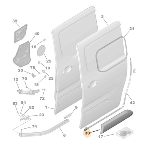 Genuine Left Door Protector Moulding - Citroen Berlingo  | 98176955XT