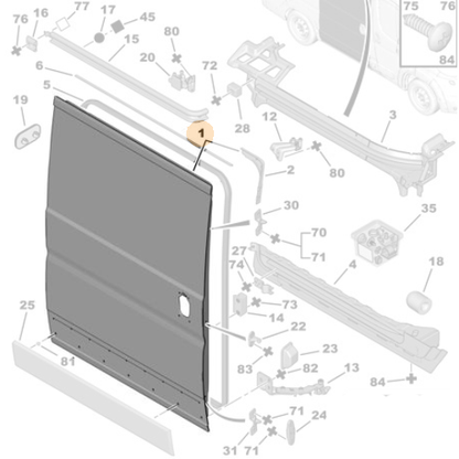 Genuine Left Side Door - Citroen Relay III / Peugeot Boxer III | 1680997280