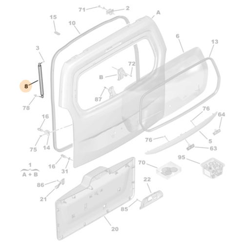 1x Genuine Tailgate Prop - Peugeot Partner / Rifter | 8731R9