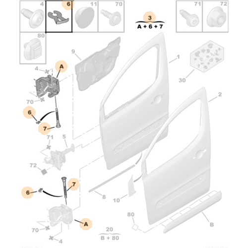 Genuine Front Right Door Hinge - Citroen Berlingo / Peugeot Partner | 9035Z4