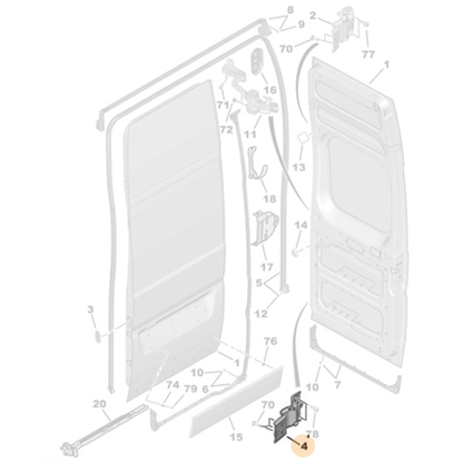 Genuine Rear Right Door Hinge - Peugeot Boxer III | 1617323580