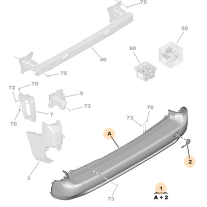 Genuine Rear Bumper - Peugeot Partner / Rifter 2018- | 1633557280