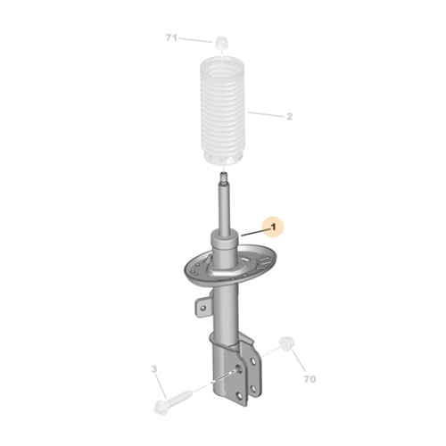1x Genuine Front Shock Absorber - Peugeot Partner / Rifter | 9833306080