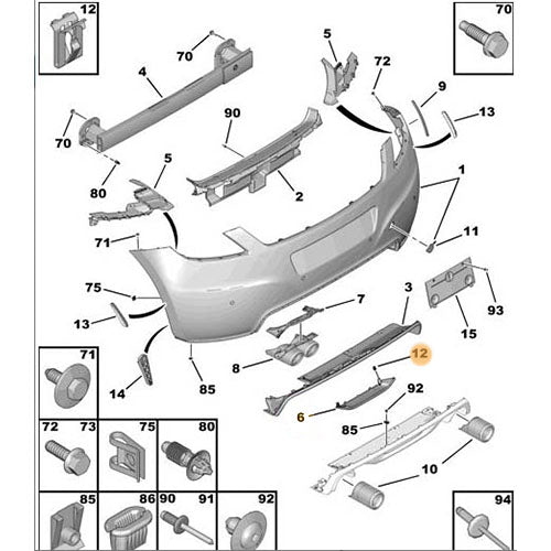 Rear Fog Light Under Trim Support Clip - Peugeot RCZ | 6105YH