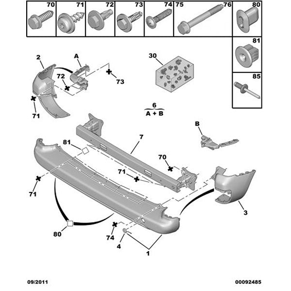 Genuine Peugeot Rear Bumper Bracket - Peugeot Partner | 7414Zf | 7414ZF