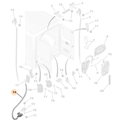 Genuine Rear Door Lock - Peugeot Boxer III / Citroen Relay III | 1615655980