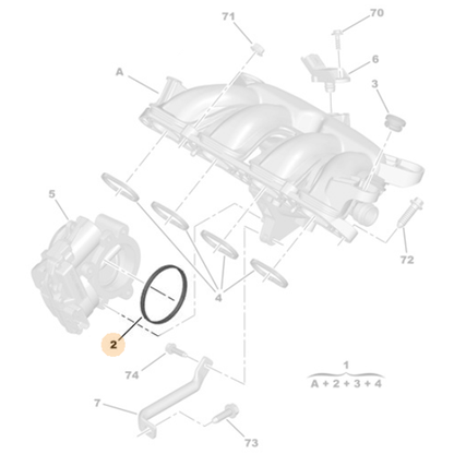 Genuine Throttle Gasket - Citroen C3 / DS4 / Peugeot 2008 1.6 | 0348S7