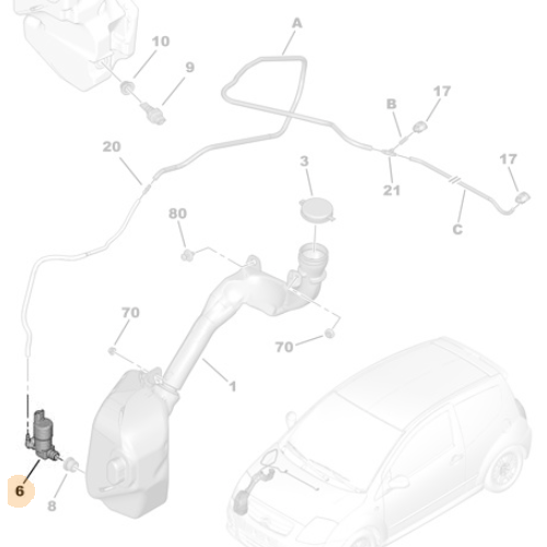 Genuine Window Washer Pump - Citroen C2 / DS3 / Peugeot 308 | 643475