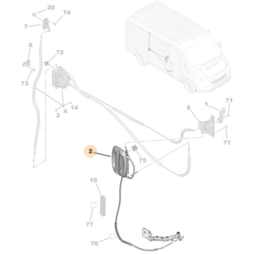 Genuine Sliding Door Handle - Citroen Relay III | 1650900880