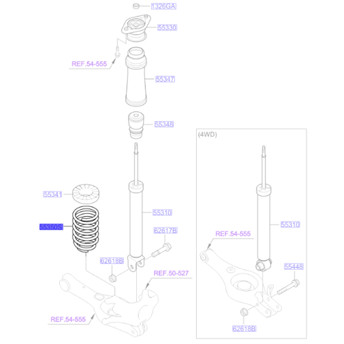 Genuine Rear Suspension Spring - Kia Sportage 2010-2014 | 553502Y110-DS
