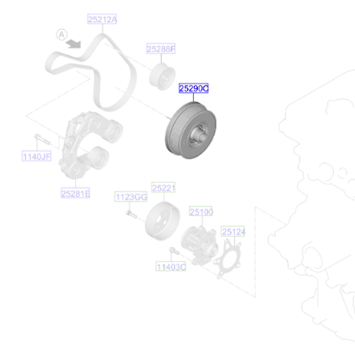 Genuine Crankshaft Pulley - Kia Sorento / Sportage  Hybrid 2024- | 252902MHD0