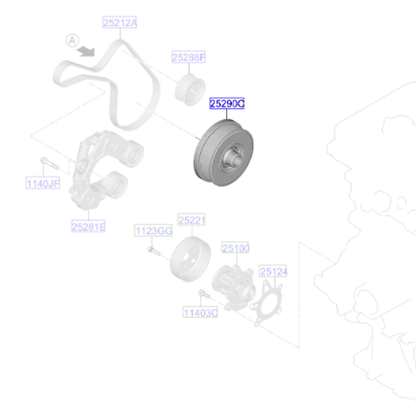 Genuine Crankshaft Pulley - Kia Sorento / Sportage  Hybrid 2024- | 252902MHD0
