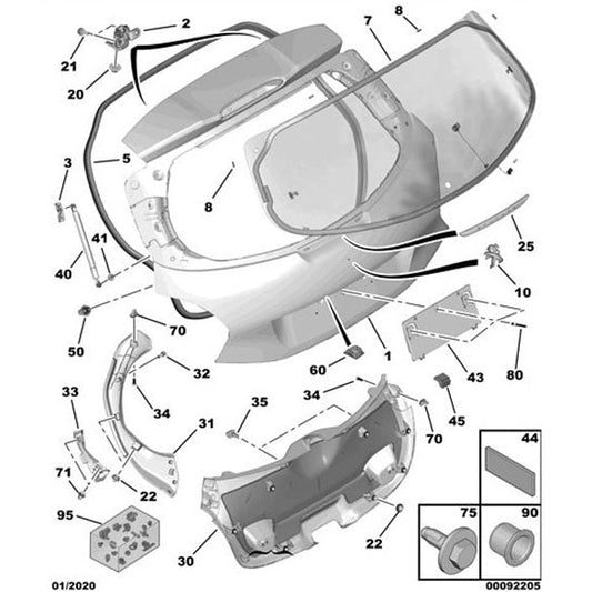Boot Strut - Peugeot 208 2012-2019 | 1609616580