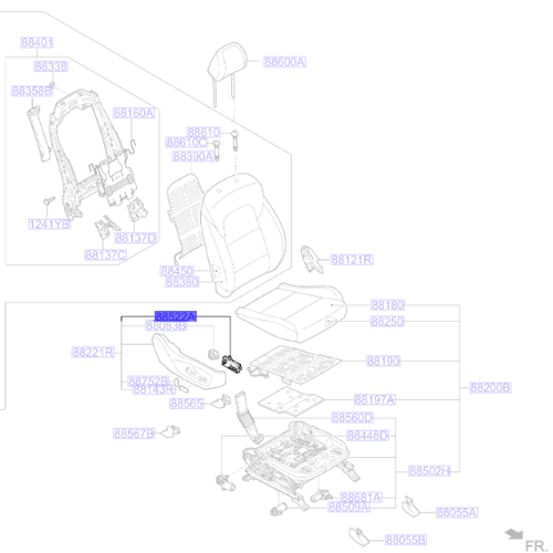 Genuine Front Right Seat Switch - Kia Sportage 2015-2022 | 88291D3500WK