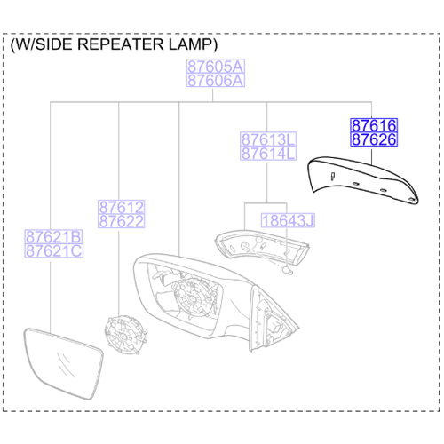 Genuine Left Wing Mirror Cap - Kia Venga 2009-2019 | 876161P010