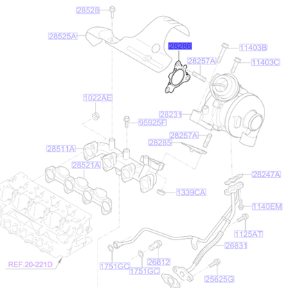 Genuine Turbocharger Gasket - Kia Optima 2010-2018 | 282862A700