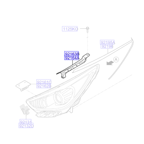 Genuine Left Headlamp Mounting Bracket - Kia Niro 2016-2022 | 92132G5000