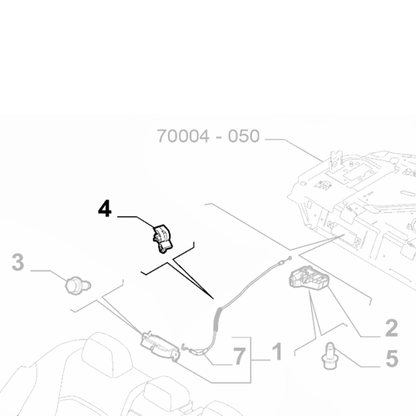 Genuine Back Seat Release Cable Holding Clip - Fiat 500 EV 2020- | 53106084