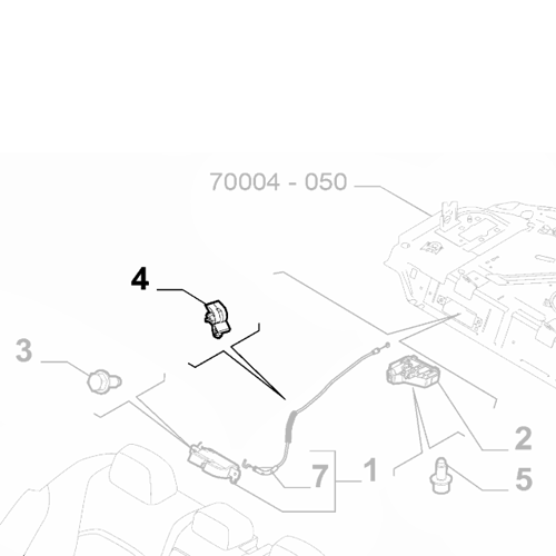 Genuine Back Seat Release Cable Holding Clip - Fiat 500 EV 2020- | 53106084