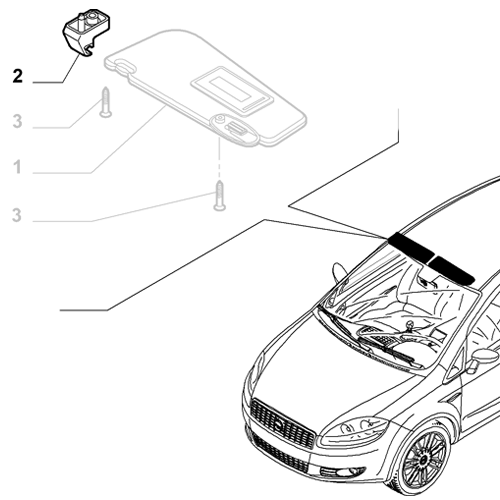 Genuine Sunvisor Support - Fiat Linea 2007-2019 | 735557192