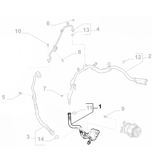 Genuine Air Conditioning Flex Hose - Fiat 500X 1.0 Petrol | 52128021