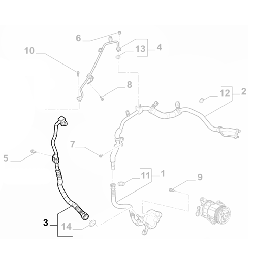 Genuine Air Conditioning Hose - Fiat 500X 2018-Onwards | 52160093
