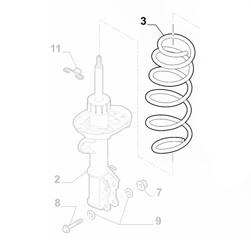 1x Genuine Front Suspension Spring - Fiat Doblo 2015-2023 | 52102491