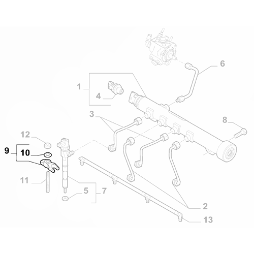 1x Genuine Fuel Injector Bracket - Fiat 500X 2021-Onwards 1.6 Diesel | 46347177