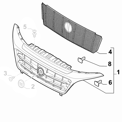 Genuine Front Bumper Radiator Grille - Fiat Ducato 2014-2023 | 735615924