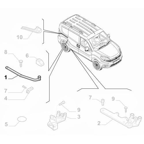 Genuine Right Sliding Door Upper Roller Guide - Fiat Doblo 2009-2023 | 52044487