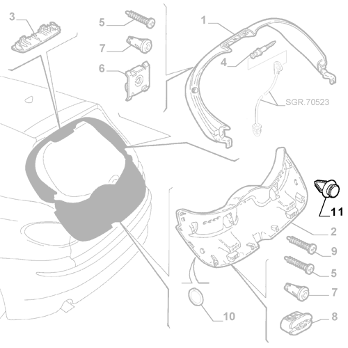 Genuine Tailgate/Door Trim Pin - Alfa Romeo / Fiat / Jeep | 46829200