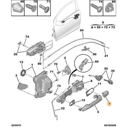 Exterior Door Handle Trim - Citroen C1 2012-2014 | 1612194180