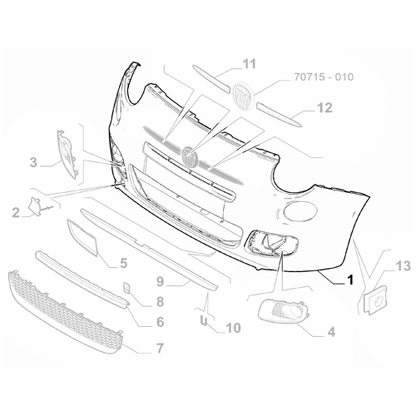 Genuine Front Bumper - Fiat 500 GT 2012-2015 | 71777660