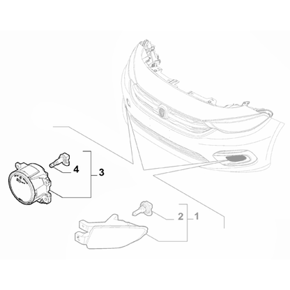 Genuine Front Fog Lamp - Fiat 500 / 500L / 500X /Panda | 51943270