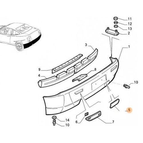 Rear Bumper Tow Eye Cover/Plug - Fiat Coupe | 175000599