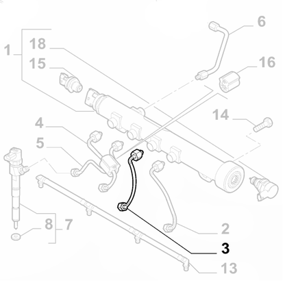 Genuine Fuel Injection Bar Line 3 - Alfa Romeo Stelvio 2.2  | 55284955