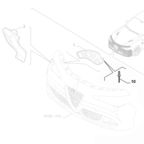 1x Genuine Headlamp Bracket Rivet - Alfa Romeo Giulia / Stelvio | 50543857