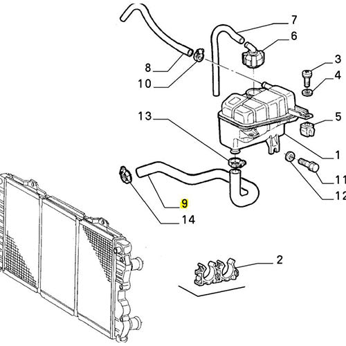 Header tank Hose - Alfa Romeo 916 GTV / Spider | 60614145