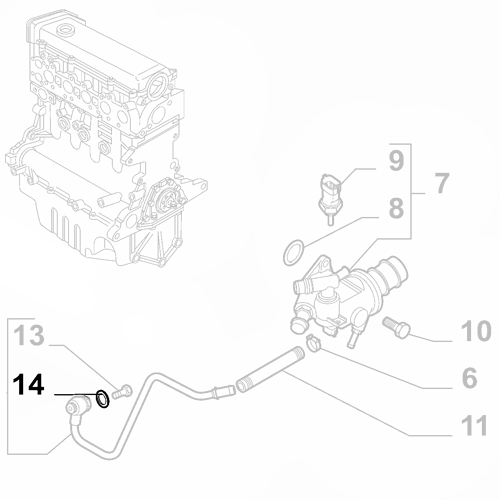 Genuine Thermostat Pipe Gasket - Fiat 500L 2012-2022 1.4 | 71752001