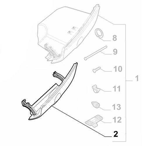 Genuine Black Glove Box Lid - Fiat 500 2015- RHD | 735638306