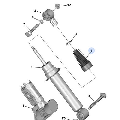 Rear Suspension Shock-Absorber Psa - Peugeot 107 2005-2014 | 1623309980