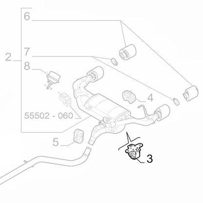Genuine Exhaust Silencer Bracket - Abarth 500 2008-2024 | 51828841