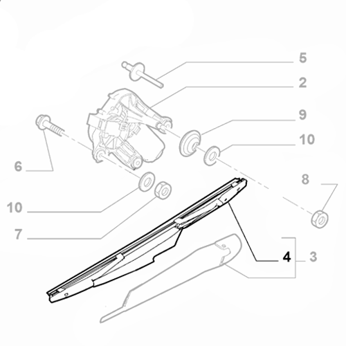 Genuine Left Rear Wiper Blade - Fiat Qubo 2007-2016 | 71744176