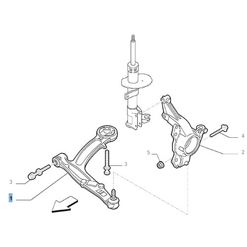 Front Suspension - Left Control Arm - Fiat 500 | 51857021