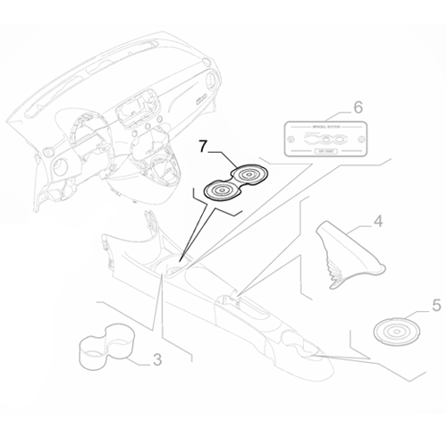 Genuine Cup Holder Covering - Fiat 500 2015-Onwards | 735685283
