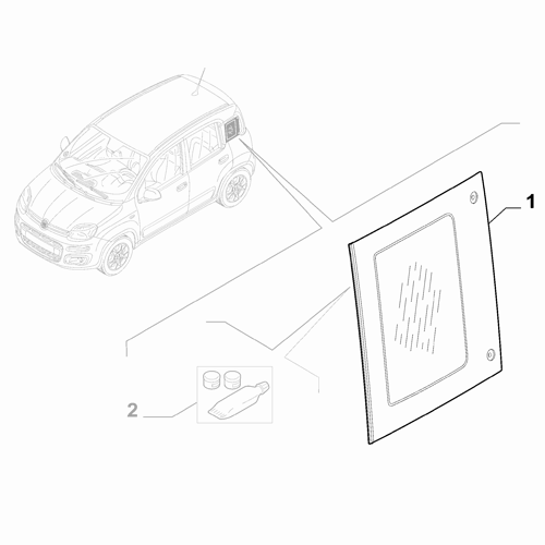 Genuine Rear Left Glass Panel - Fiat Panda 2012-2022 | 51843629