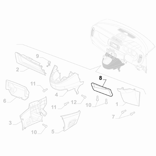 Genuine Driver Side Under Dash Trim - Fiat Panda RHD 2012-2024 | 735535100