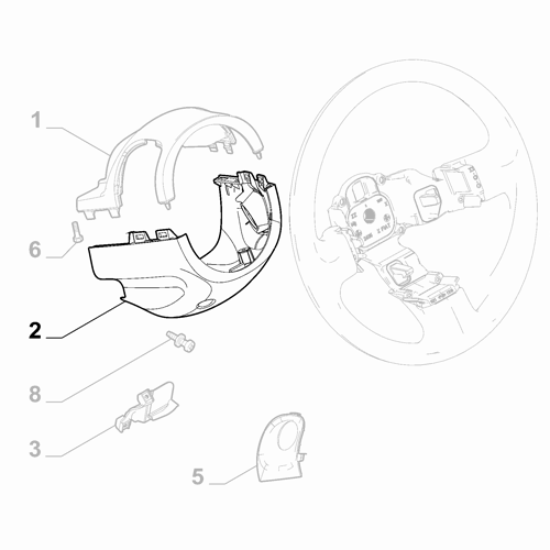 Genuine Steering Wheel Under Trim - Fiat Panda 2012-2024 | 735535313